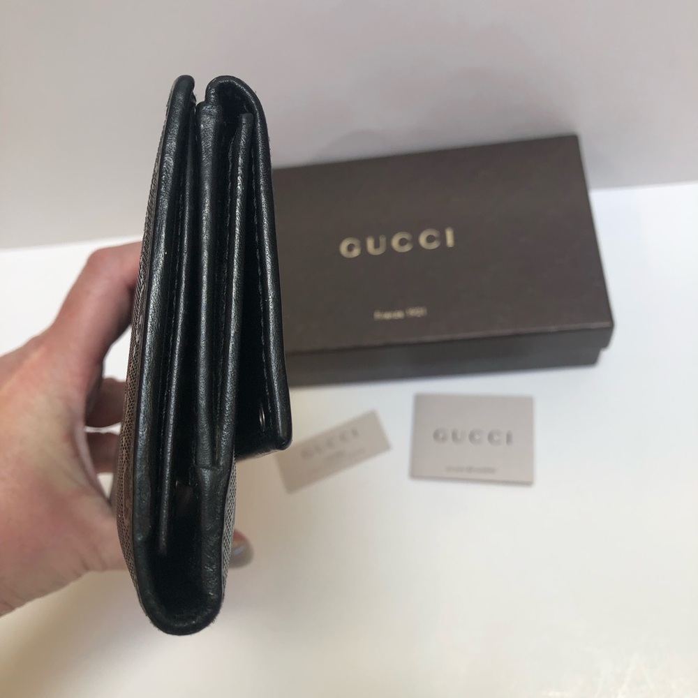 Gucci AUTHENTIC Black Leather Long Wallet EUC - Picture 5 of 16